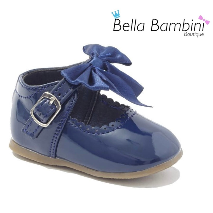 Girls Navy Bow Shoes