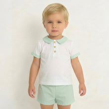 Load image into Gallery viewer, Babidu Boys Mint Gingham Short Set