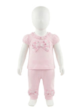 Load image into Gallery viewer, Mintini Girls Pink Floral Bow Jog Set