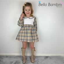 Load image into Gallery viewer, Mabini Girls Beige Check Smock Dress