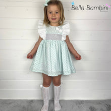 Load image into Gallery viewer, Ceyber Girls Mint Star Frill Shoulder Dress