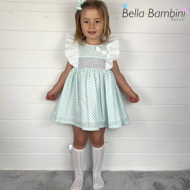 Ceyber Girls Mint Star Frill Shoulder Dress
