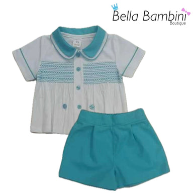 Mabini Boys Turquoise Smock Set