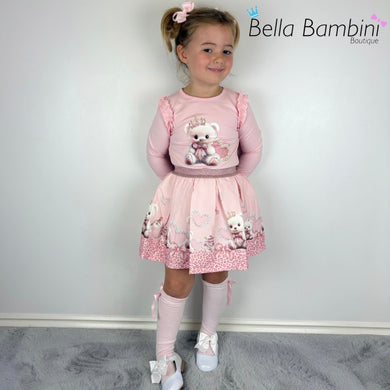 Giorgio Bambini Pink Teddy Skirt Set