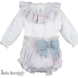 Calamaro Baby Girls Pink and Mint Jam Set