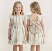 Load image into Gallery viewer, Baby Ferr Older Girls Beige Stripe Dress