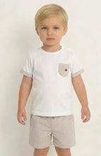 Load image into Gallery viewer, Calamaro Older Boys Beige Gingham Short Set