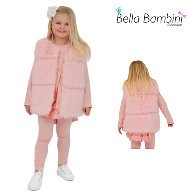Harris Kids Alora Pink Fur Gilet