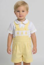 Load image into Gallery viewer, Mabini Boys Lemon Bunny Smock Set