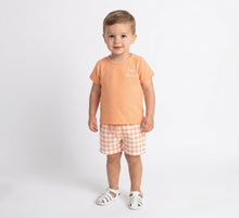 Load image into Gallery viewer, Calamaro Older Boys Peach Short Set