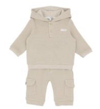 Load image into Gallery viewer, Blues Baby Boys Beige Hooded Jog Set