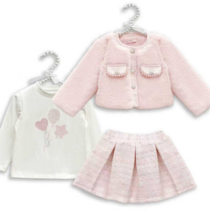 Giorgio Bambini Baby Girls Fur Jacket Skirt Set