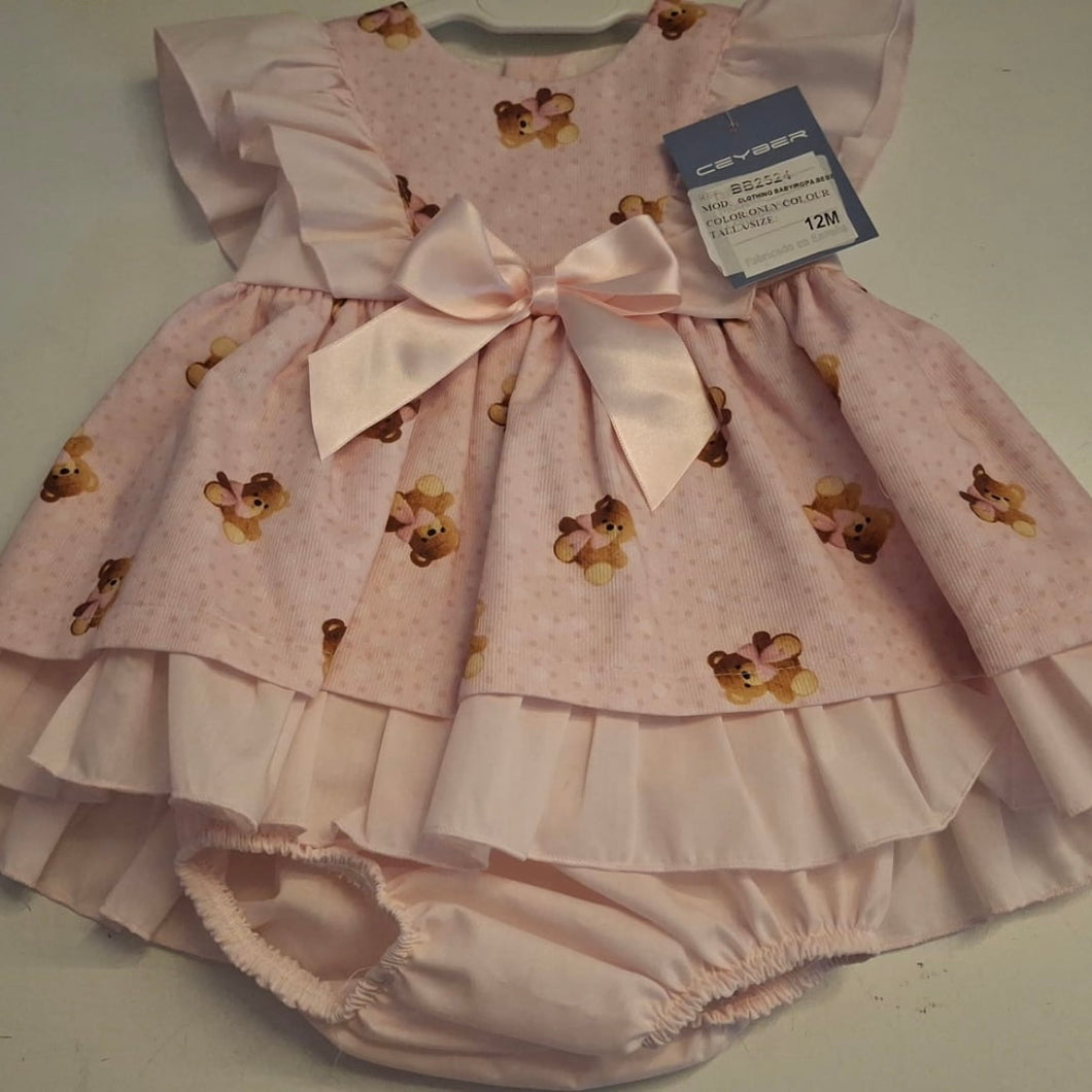 Ceyber Girls Pink Teddy Bear Dress