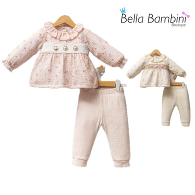 Tongs Baby Girls Floral Cheesecloth Lounge Set