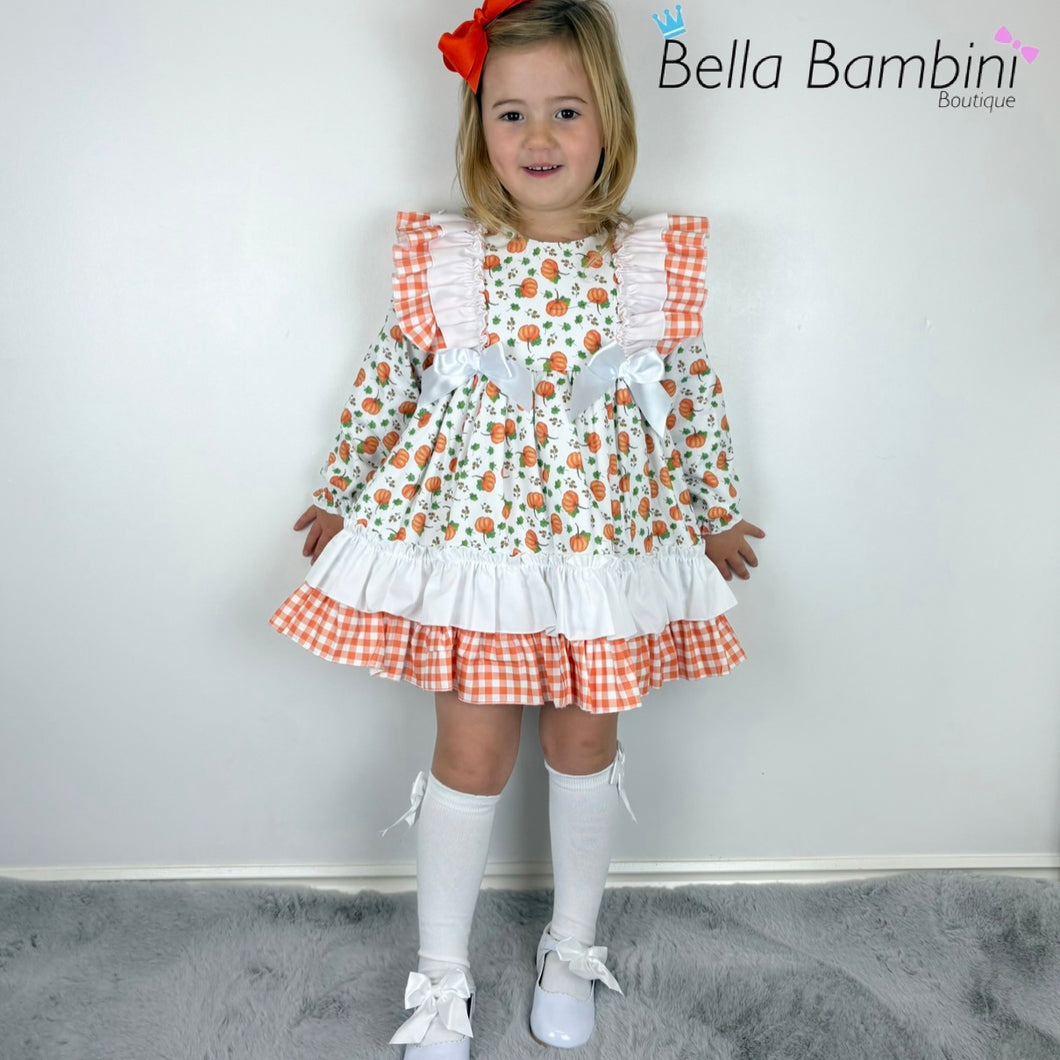 Ceyber Orange Pumpkin Print Dress