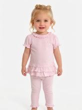 Load image into Gallery viewer, Blues Baby Pink Frill Dress and Legging Set