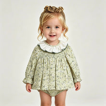 Load image into Gallery viewer, Baby Ferr Baby Girls Green Floral Dress