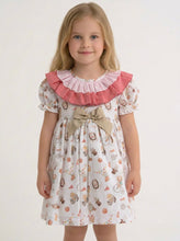 Load image into Gallery viewer, Ceyber Girls Coral Safari Smock Style Dress