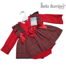 Load image into Gallery viewer, Ceyber Baby Girls Tartan Double Bow Dress