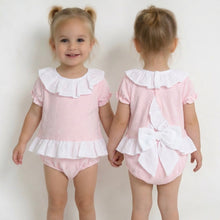 Load image into Gallery viewer, Calamaro Baby Girls Pink Bow Jam Set