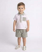 Load image into Gallery viewer, Mintini Boys Sage Pocket Polo Short Set