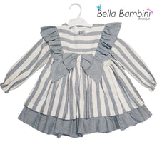 Load image into Gallery viewer, Ceyber Older Girls Grey Stripe Dress