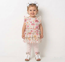 Load image into Gallery viewer, Mintini Girls Floral Broderie Dress &amp; Leggings