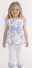 Load image into Gallery viewer, Mintini Girls Blue Floral Gingham Tunic Legging Set