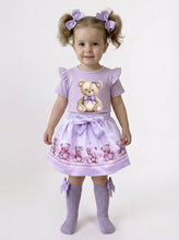 Load image into Gallery viewer, Giorgio Bambini Lilac Teddy Bear Skirt Set