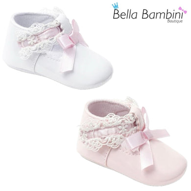 Sevva Valentina Lace Trim Pram Shoes