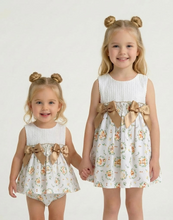 Load image into Gallery viewer, Ceyber Girls Woodland Double Bow Dress