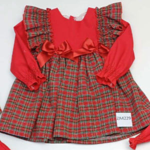 Ceyber Older Girls Tartan Double Bow Dress