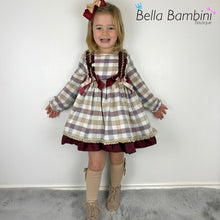 Load image into Gallery viewer, Ceyber Burgundy &amp; Tan Dress