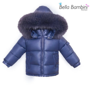 Wee Me Navy Puffer Coat