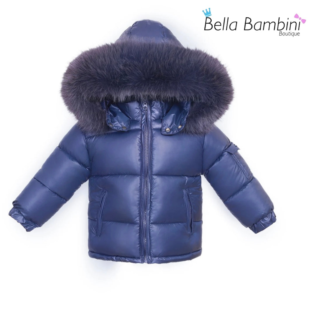 Wee Me Navy Puffer Coat