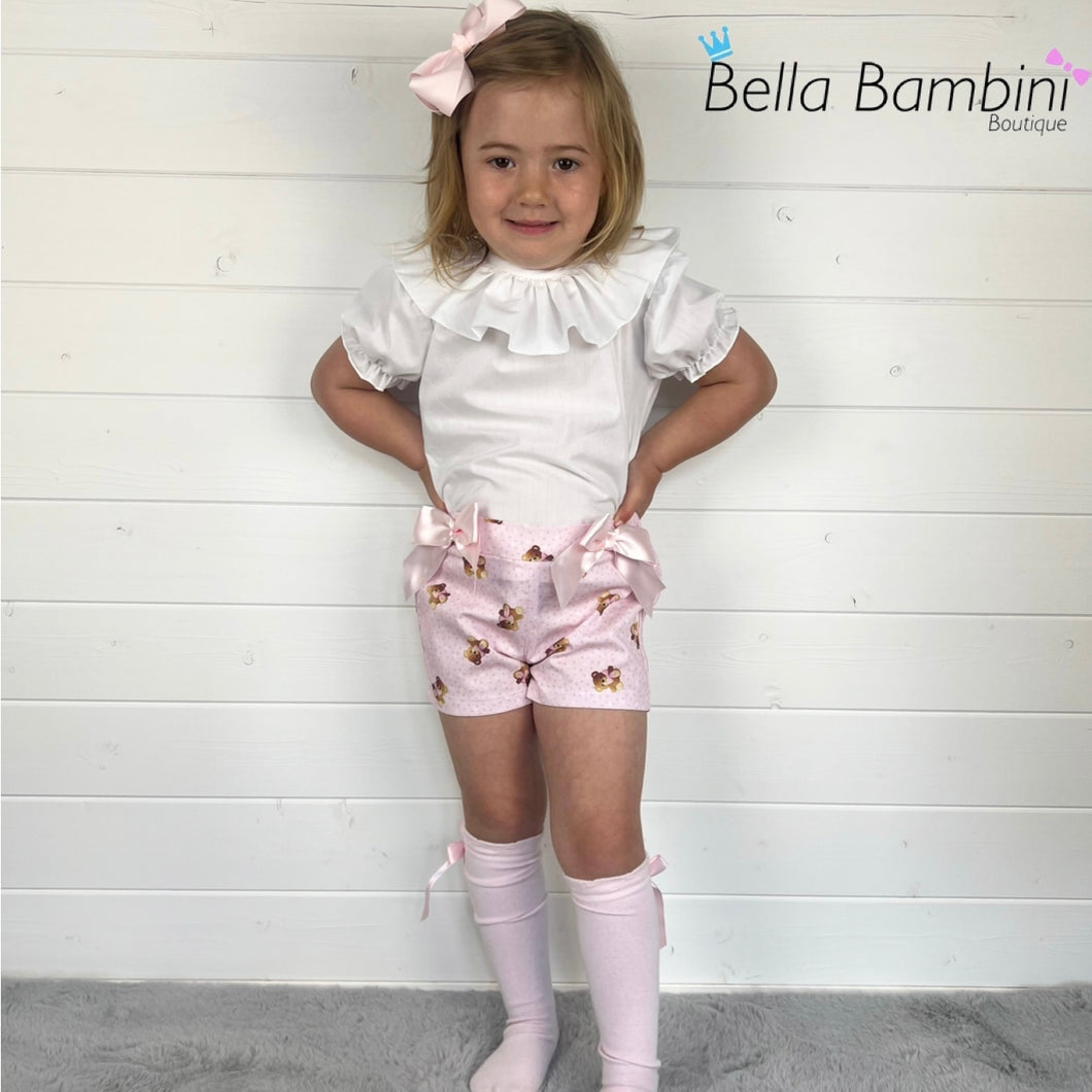Ceyber Girls Pink Teddy Short Set