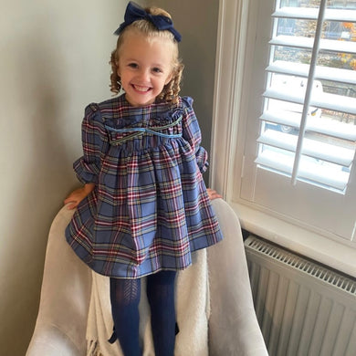Del Sur Older Girls Blue Tartan Dress