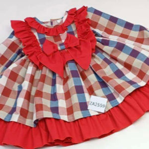 Ceyber Older Girls Red and Blue Check Dress