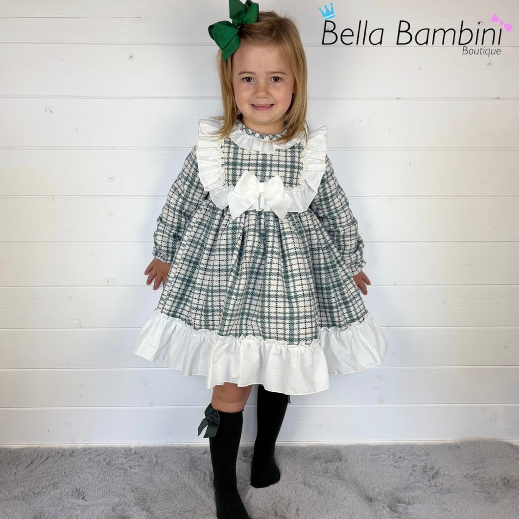 Ceyber Girls Green Check Dress