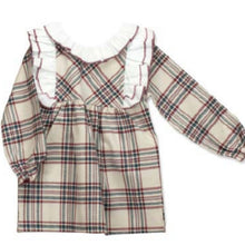 Load image into Gallery viewer, Babidu Burgundy and Beige Check Dress 12M-6Y