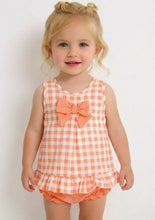 Load image into Gallery viewer, Calamaro Baby Girls Peach Check Jam Set