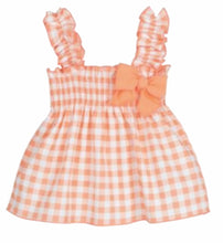 Load image into Gallery viewer, Calamaro Girls Peach Check Dress