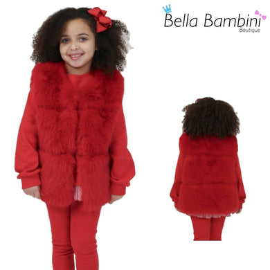 Harris Kids Alora Red Fur Gilet
