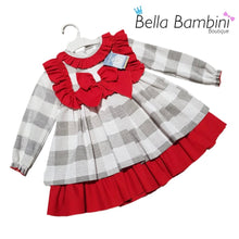 Load image into Gallery viewer, Ceyber Older Girls Grey and Red Check Dress