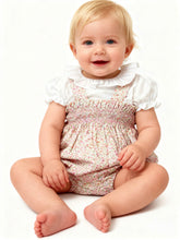 Load image into Gallery viewer, Sardon Baby Girls Pink Smock Romper