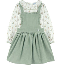 Load image into Gallery viewer, Dulce De Fresa Older Girls Green Bunny Pinafore