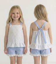 Load image into Gallery viewer, Rapife Girls Blue Ditsy Floral Short Set