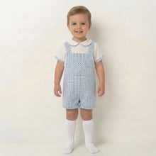 Load image into Gallery viewer, Baby Ferr Baby Boys Blue Gingham Romper Set
