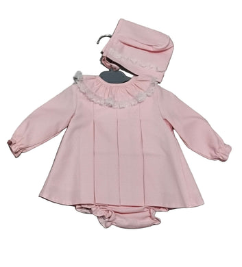 Baby Ferr Baby Girls Pink Polka Dot Dress
