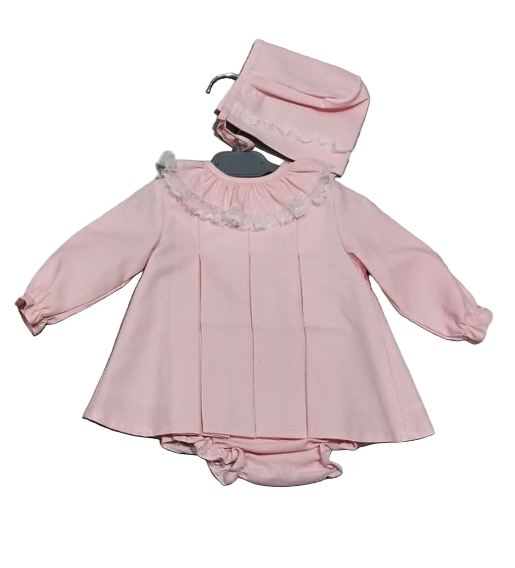 Baby Ferr Baby Girls Pink Polka Dot Dress